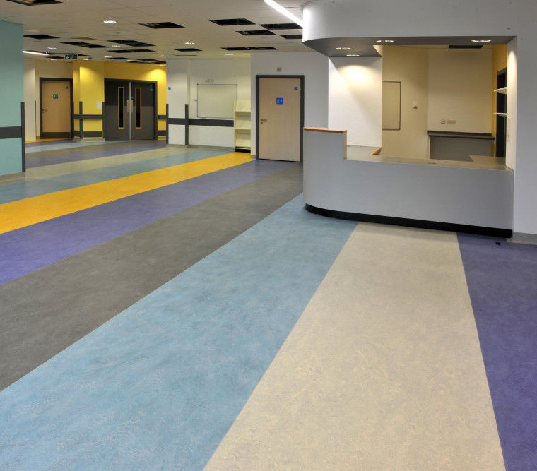 Podłogi linoleum z płytki lotniskowej, olej lniany / kolorowane podłogi lino grey