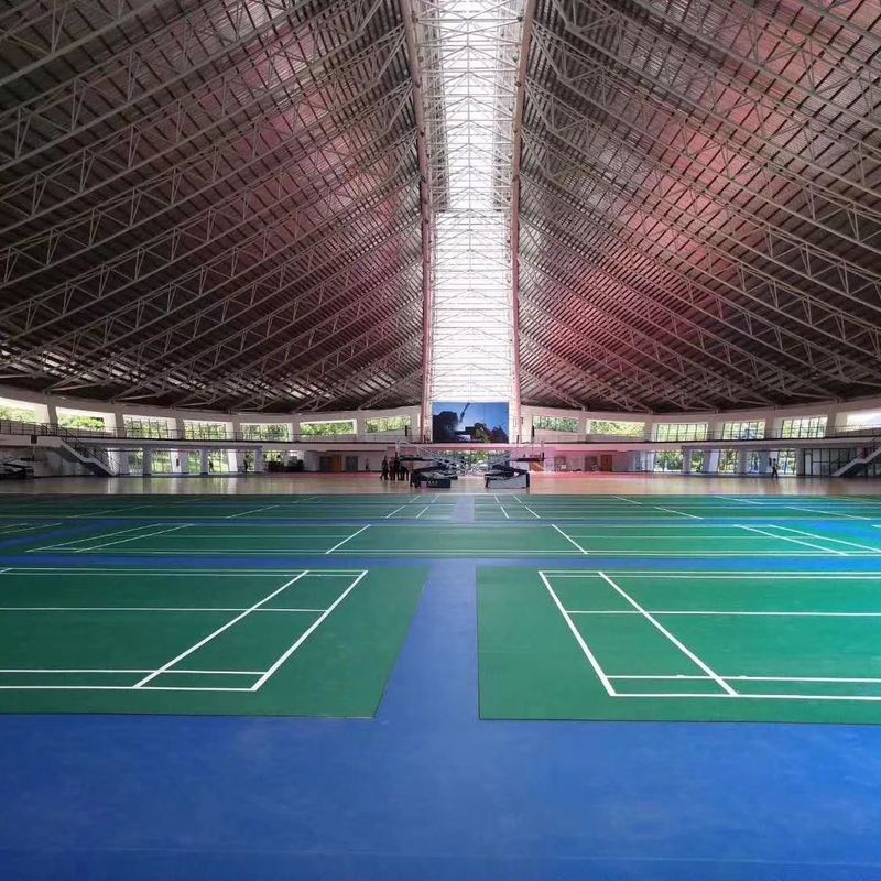 Wnętrze Relle PVC Sport Badminton Court BWF Podłogowy Mat 6.0mm 1.0mm/1.2mm Warstwa zużycia