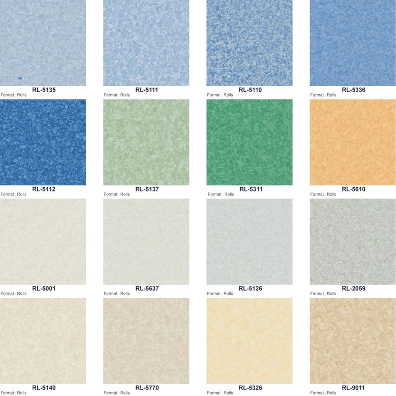 Glue Down dźwiękoszczelny PVC jednorodny podłogi linoleum podłogi winylowe 2mm-3mm grubość