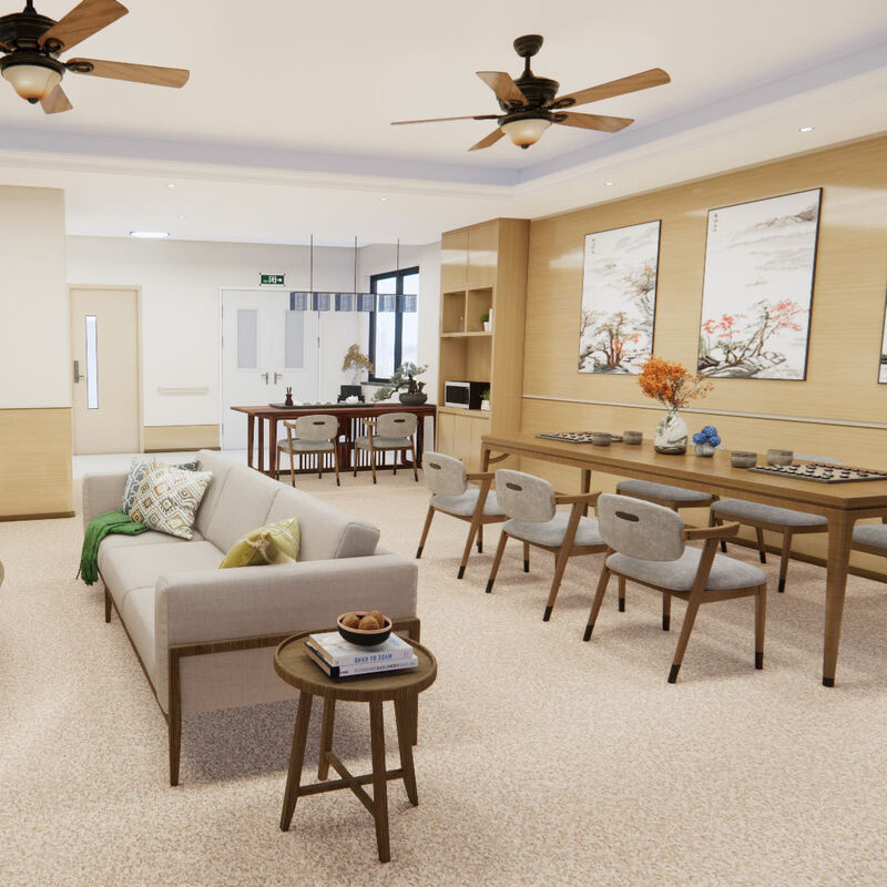 Odporna na uderzenia jednorodna podłoga z powierzchnią antyryskową dla pokoi pacjentów w domach opieki